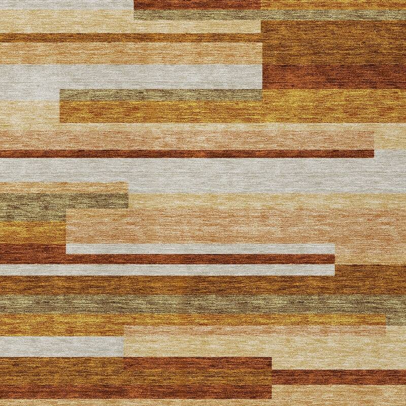 HomeRoots Striped Transitional Rectangle Outdoor Rug