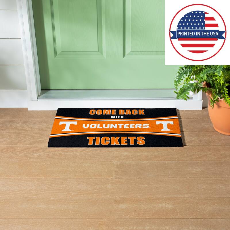 University of Tennessee 28 in. x 16 in. PVC "Come Back With Tickets" Trapper Door Mat