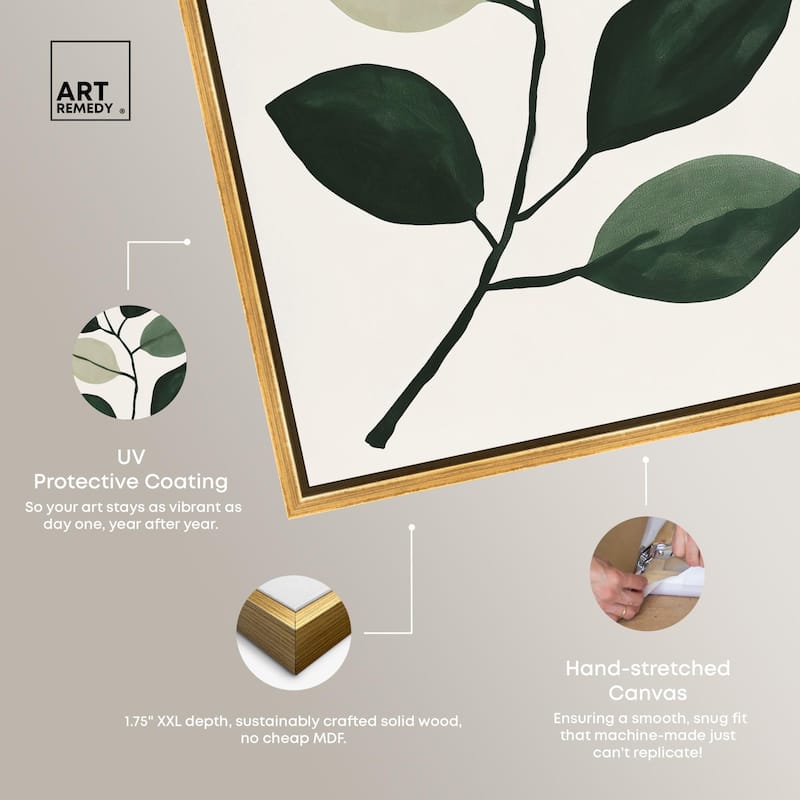 Green and Grey Branch II Canvas by Art Remedy