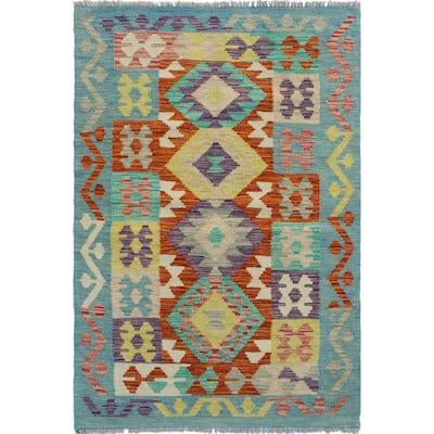 Flatweave Kathi Red/Grey Rug - 2'6" x 4'2"