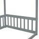 preview thumbnail 9 of 18, Twin Canopy Floor Bed with Fence and Guardrails for Kids, Toddler Safe Design