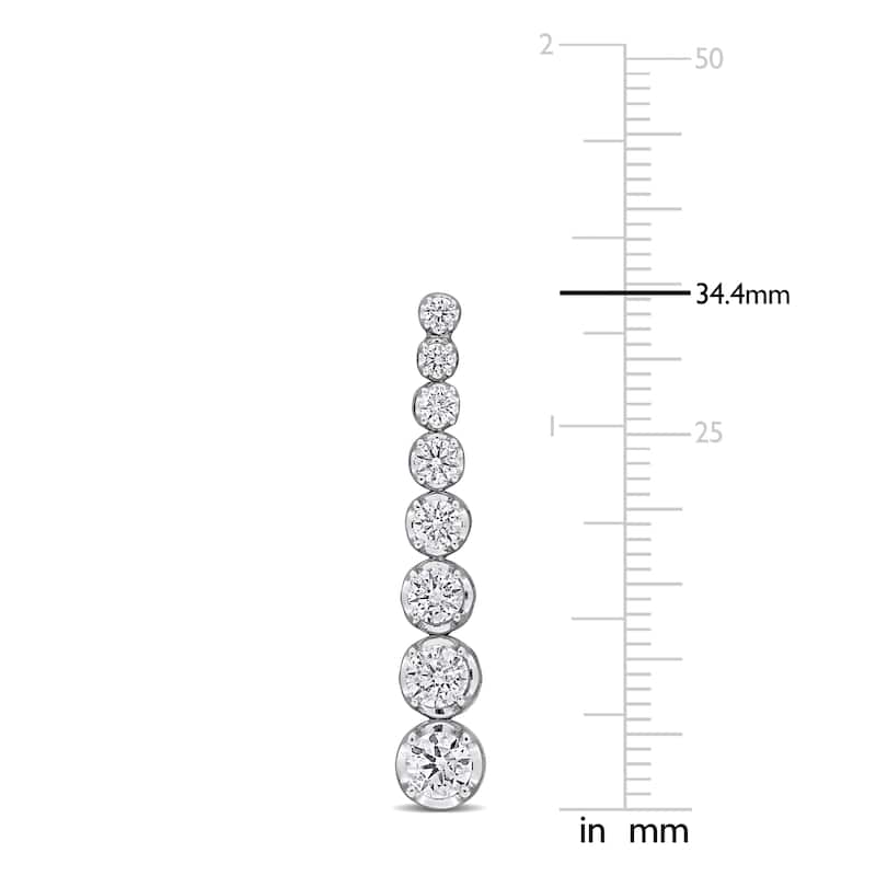 Miadora 2 1/3ct TDW Graduated Diamond Drop Earrings in 14k White Gold