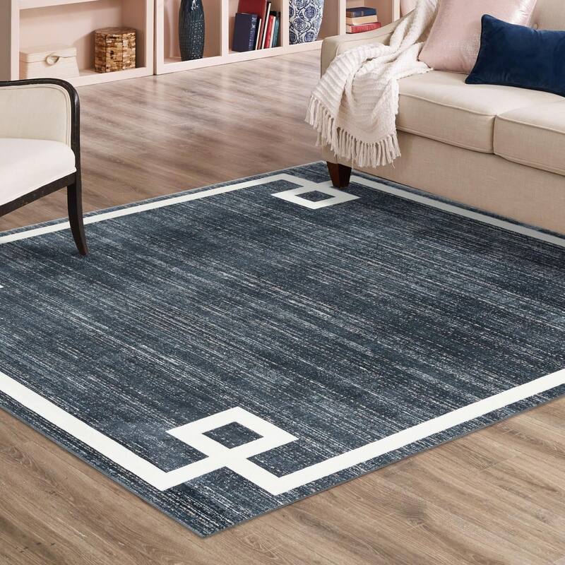 Contemporary Richye Collection Area Rug - Navy Blue - 7'10" Square