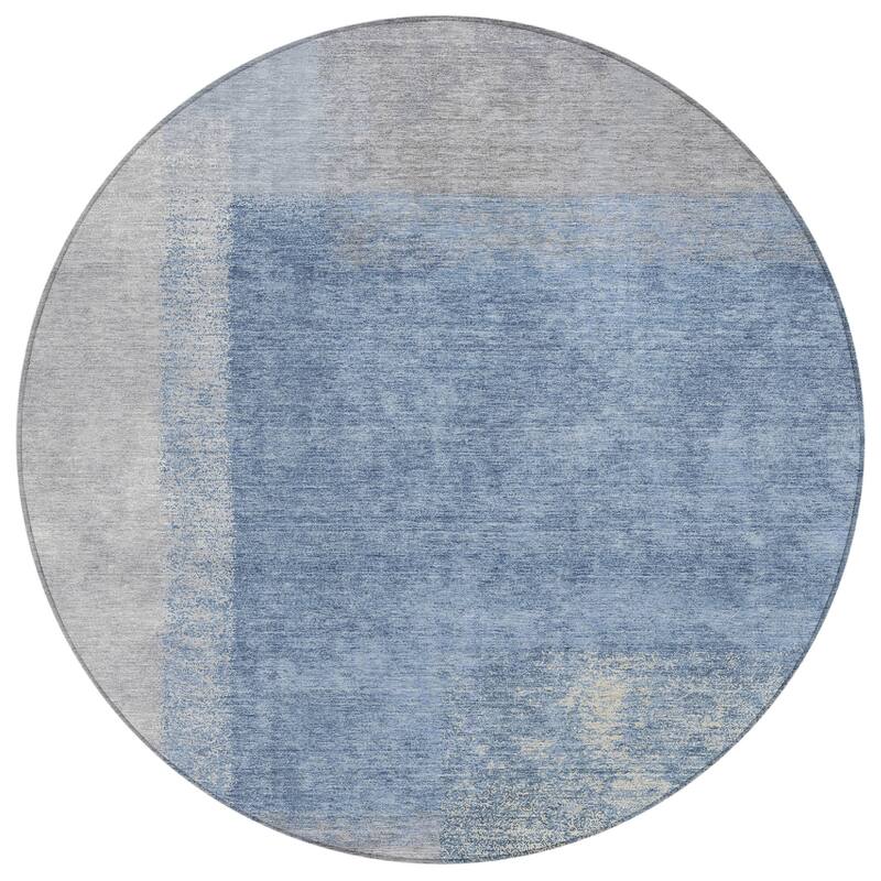 Machine Washable Indoor/ Outdoor Solid Contemporary Chantille Rug