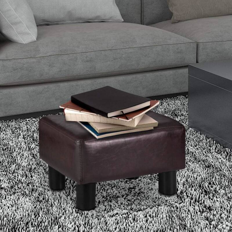 Small Ottoman Footrest PU Faux Leather