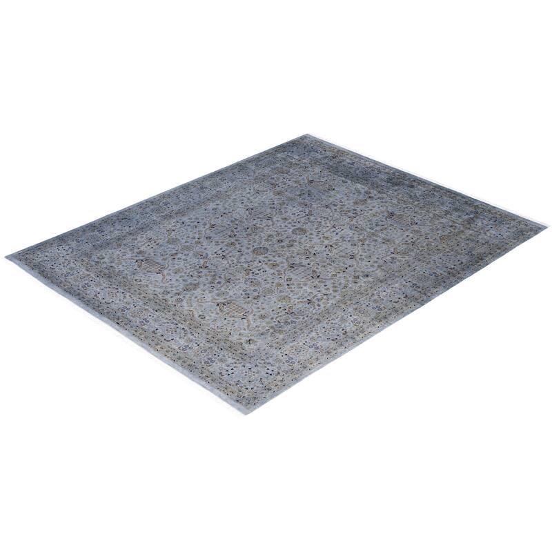 Overdyed One-of-a-Kind Hand-Knotted Area Rug - Gray - 8' 1" x 10' 2"