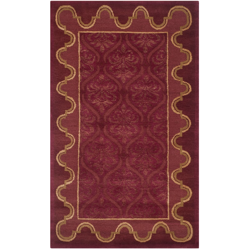 SAFAVIEH Couture Hand-knotted Nepalese Arata Wool Rug - 6' x 9' - Rust - Rectangle
