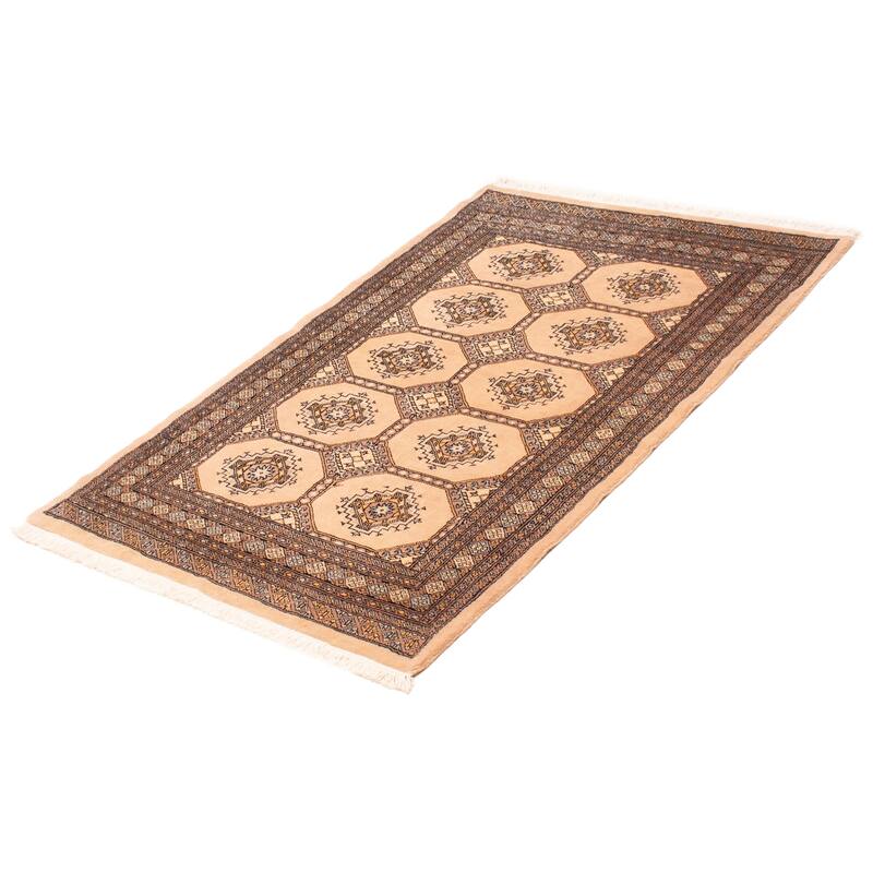 ECARPETGALLERY Hand-knotted Finest Peshawar Bokhara Beige Wool Rug - 4'1 x 6'6
