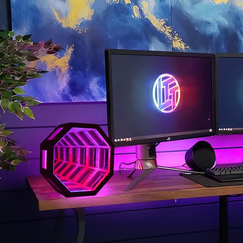 3D Mirror Infinity Tunnel Table Lamp