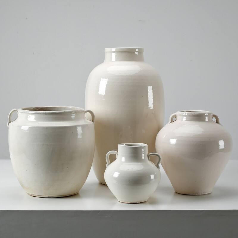 17" H Creamy White Tall Vase