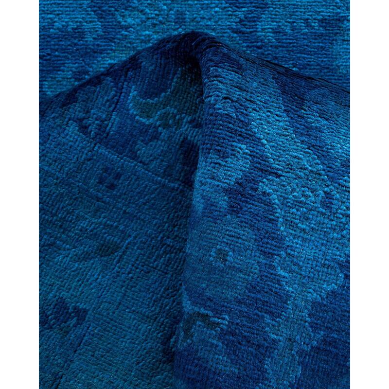 Vibrance, One-of-a-Kind Hand-Knotted Runner Rug - Blue, 2' 7" x 21' 10" - 2' 7" x 21' 10"