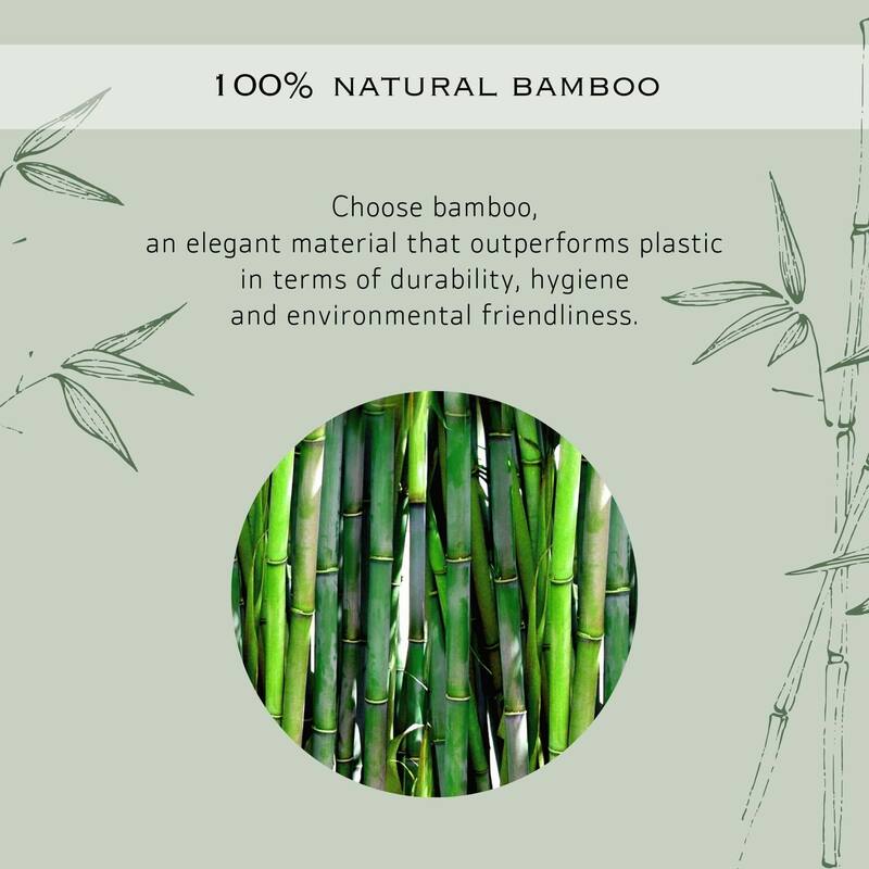 5-Piece Bathroom Accessory Set Bamboo Natural Decor