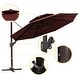 preview thumbnail 36 of 35, Luxury Patio Cantilever Umbrella with Round Double Top
