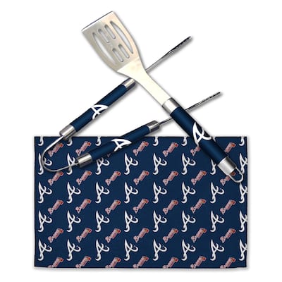 MLB Atlanta Braves 3-Piece BBQ Utensil Set 17.25 6 11 x 18 Inches