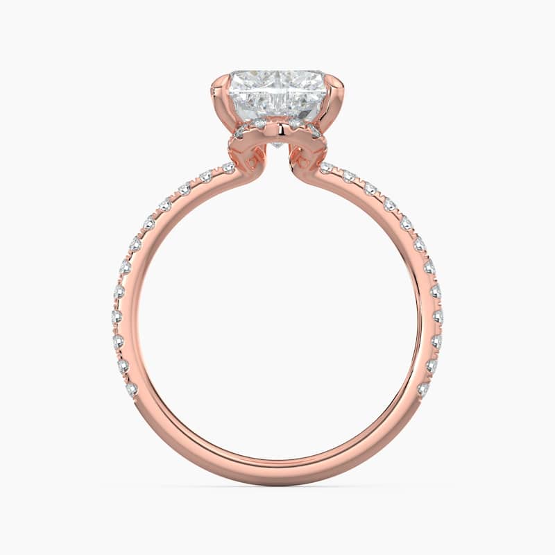 Auriya 14k Gold Heart Lab Grown Unique Loop Diamond Halo Engagement Ring 1.00 to 5.00 ct. tw. (F-G, VS)