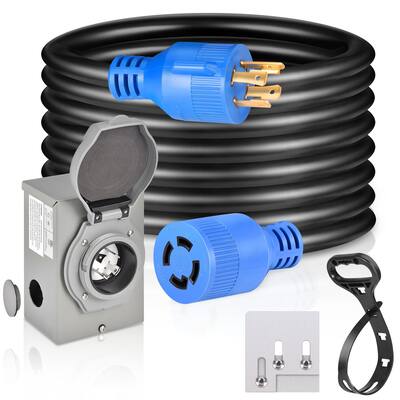30 Amp Generator Extension Cord 4 Prong 125V/250V 7500W Generator Power Cord NEMA L14-30P/L14-30R