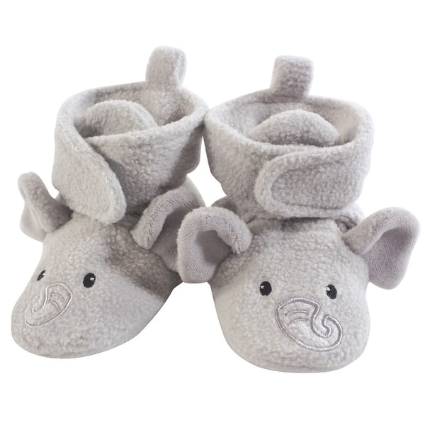 slide 1 of 1, Hudson Baby Baby Cozy Fleece Booties, Neutral Elephant 0-6 Months - Neutral Elephant