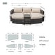 preview thumbnail 8 of 7, Modern Outdoor Modular Aluminum Woven Daybed with 8mm Glass Side Table and 3-piece Cushions