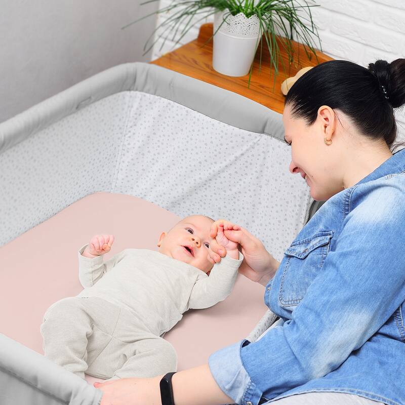 Sweet Jojo Designs Woodland Bunny Floral Girl 2 Pack Baby Bassinet Fitted Sheets - Solid Pink & Shabby Chic, Boho, Rose, Flower