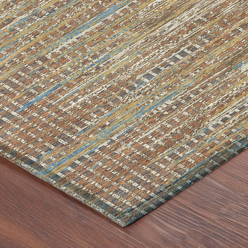 Machine Washable Indoor/ Outdoor Casual Keystone Chantille Rug