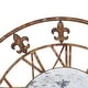 preview thumbnail 4 of 16, Metal 36-inch Fleur-de-lis Decorative Clock