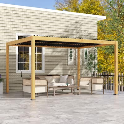 Outsunny 10' x 13' Louvered Pergola, Aluminum Outdoor Pergola with Adjustable Roof, Hardtop Gazebo