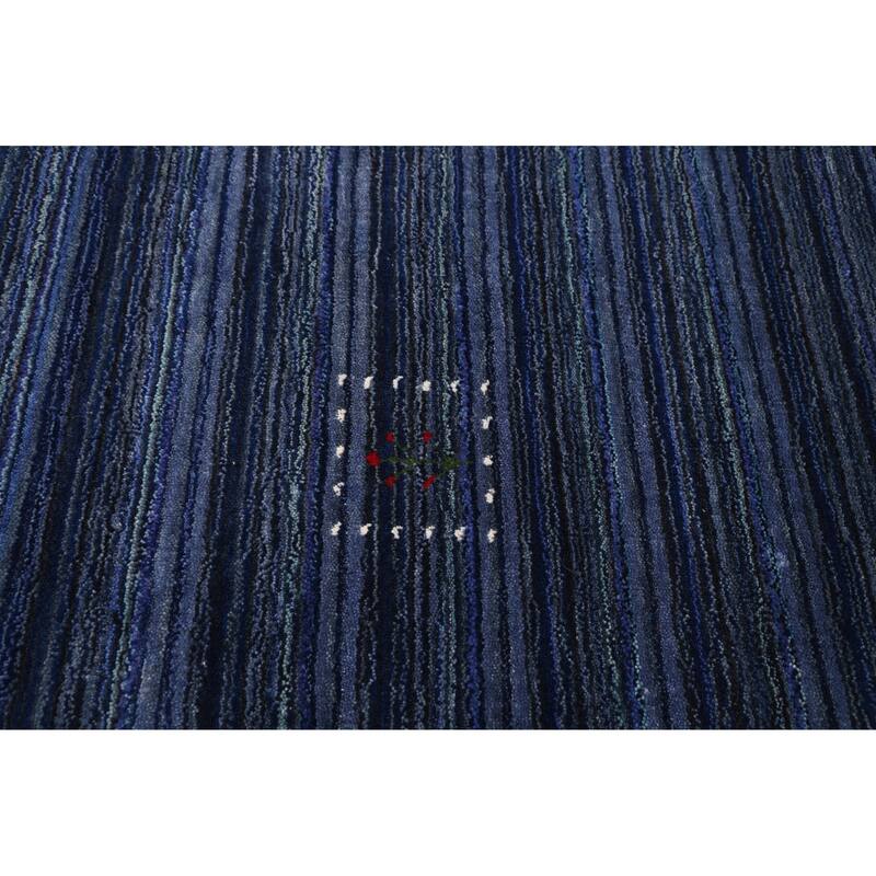 ECARPETGALLERY Hand Loomed Kashkuli Gabbeh Navy Wool Rug - 4'10 x 6'10