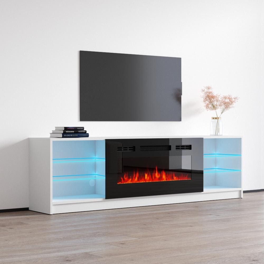 Strick & bolton amsden electric fireplace tv clearance stand