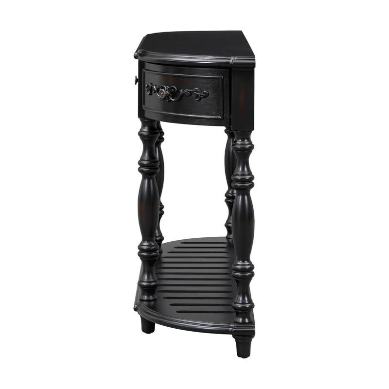 Modern Curved Console Table with 4 Drawers and 1 Shelf