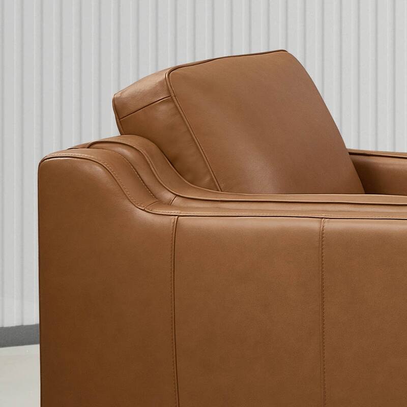 Hydeline Bella Top Grain Leather Chair With Feather, Memory Foam and Springs