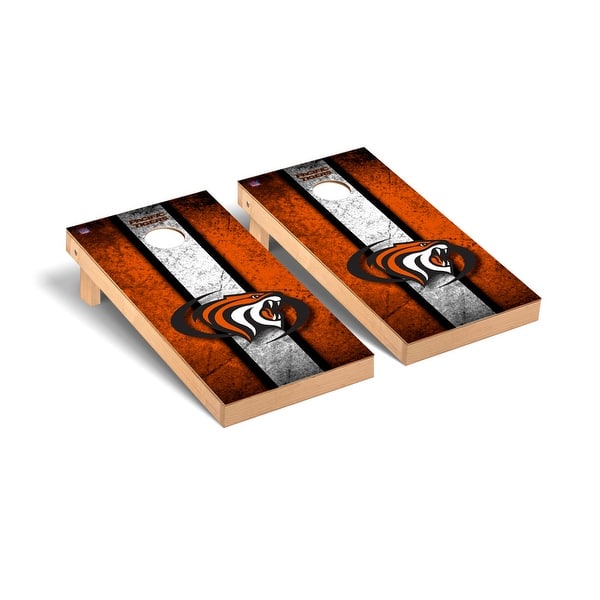 slide 2 of 5, University of the Pacific Tigers Cornhole Board Set - Vintage Wooden