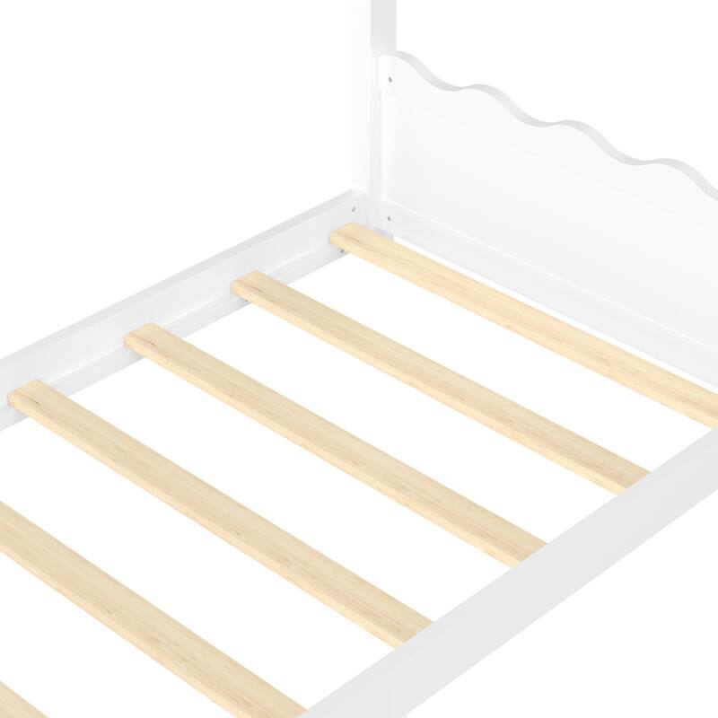 Wood House Bed Floor Bed with Support Slats Montessori Bed