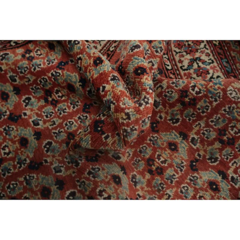 Hand Knotted Oriental 100% Wool Carpet Traditional Floral Oranges & Rust Malayer Area Rug - 6' 3'' X 3' 10''