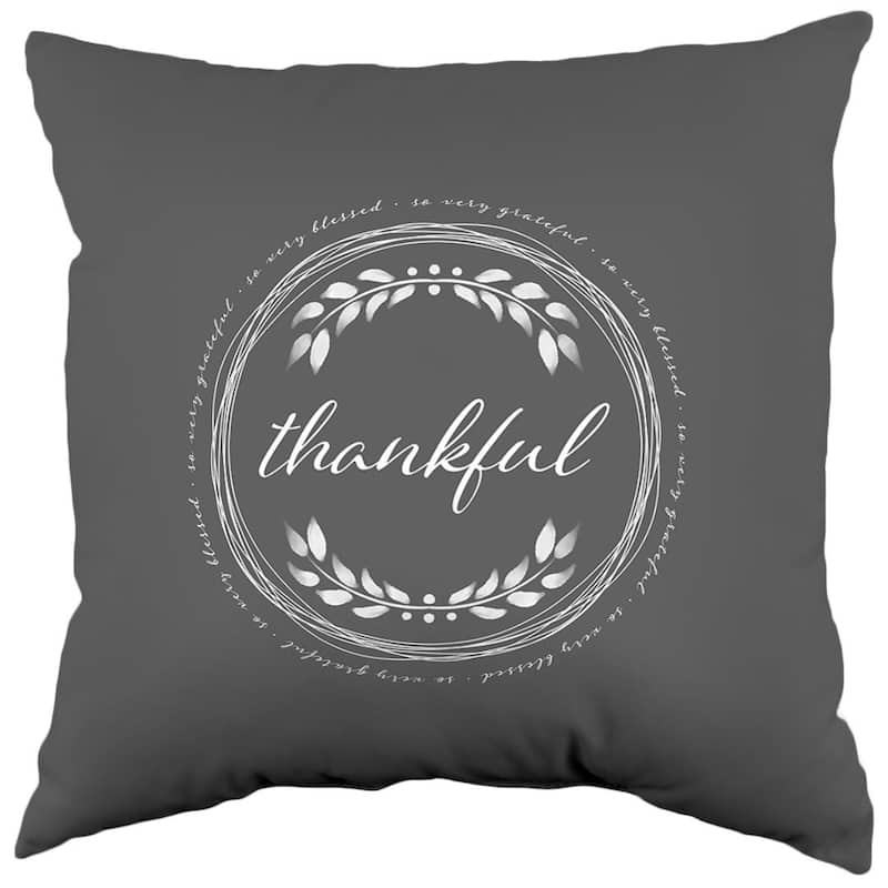 So Very Grateful Double Sided Pillow - Grey