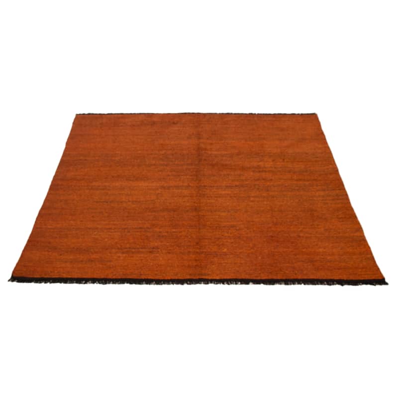 ECARPETGALLERY Flat-Weave Natural Burnt Orange Wool Tapestry Kilim - 6'6 x 6'4