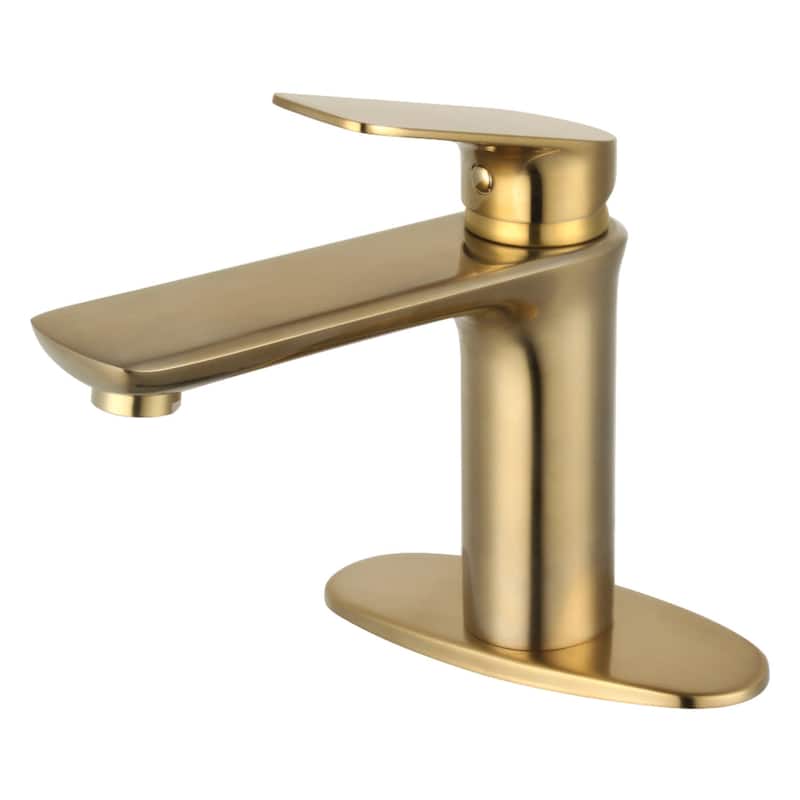 Kingston Brass Frankfurt 1.2 GPM Single Hole Bathroom Faucet with - Brushed Brass