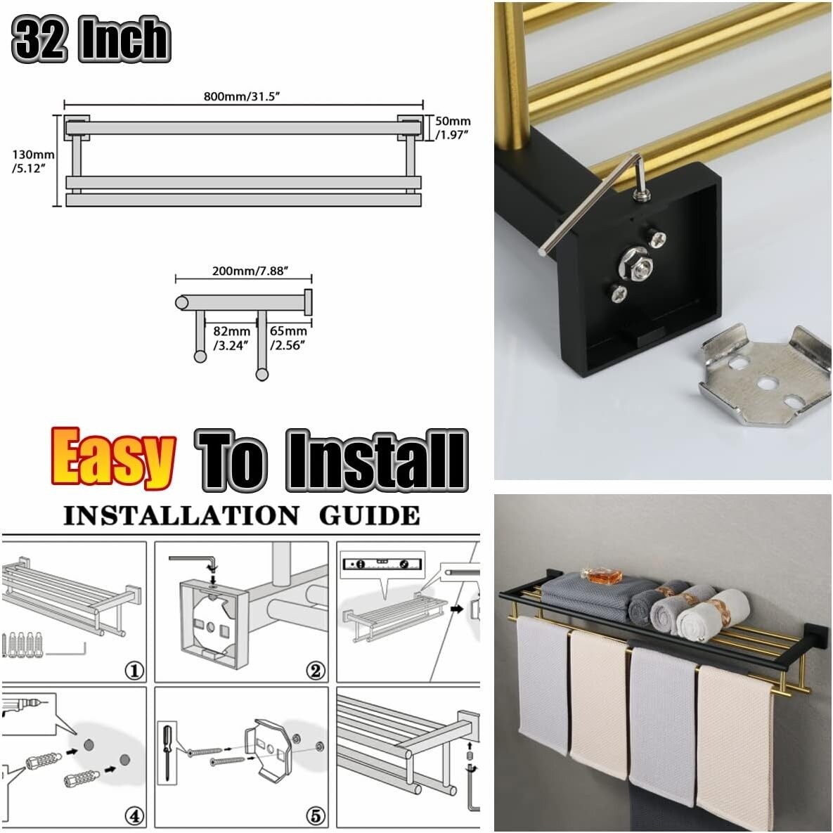 Towel Rack with Double Towel Bars 32 Inch On Sale Bed Bath Beyond 39656990