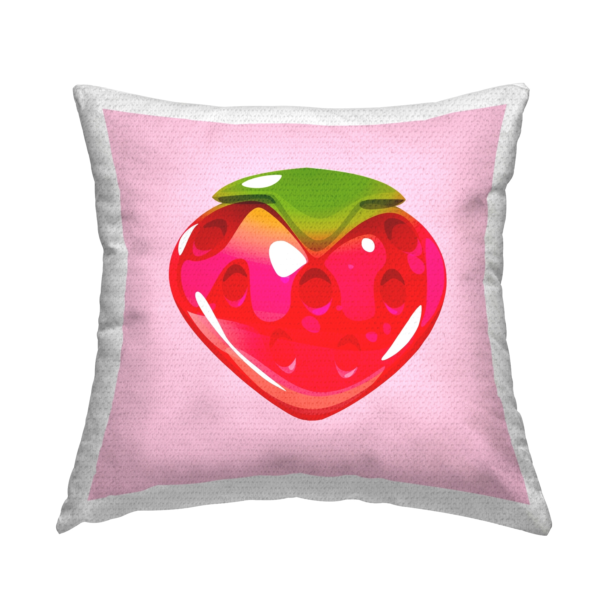 Stupell Strawberry Candy Shape Printed Outdoor Throw Pillow Design by Lil' Rue