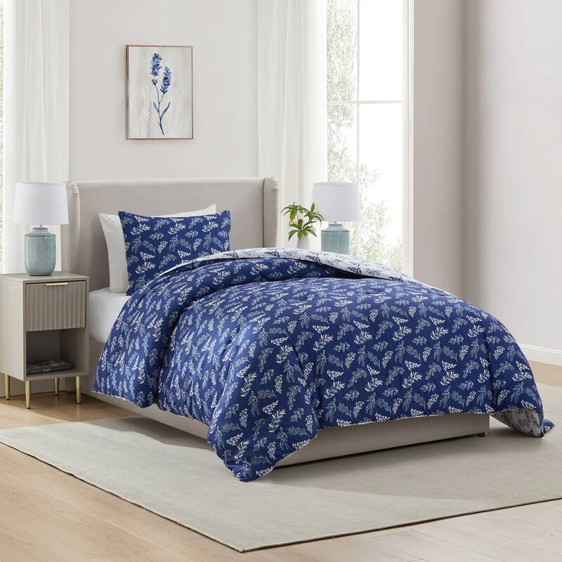 Empyrean 3PC Reversible Botanical Printed Comforter Bedding Set