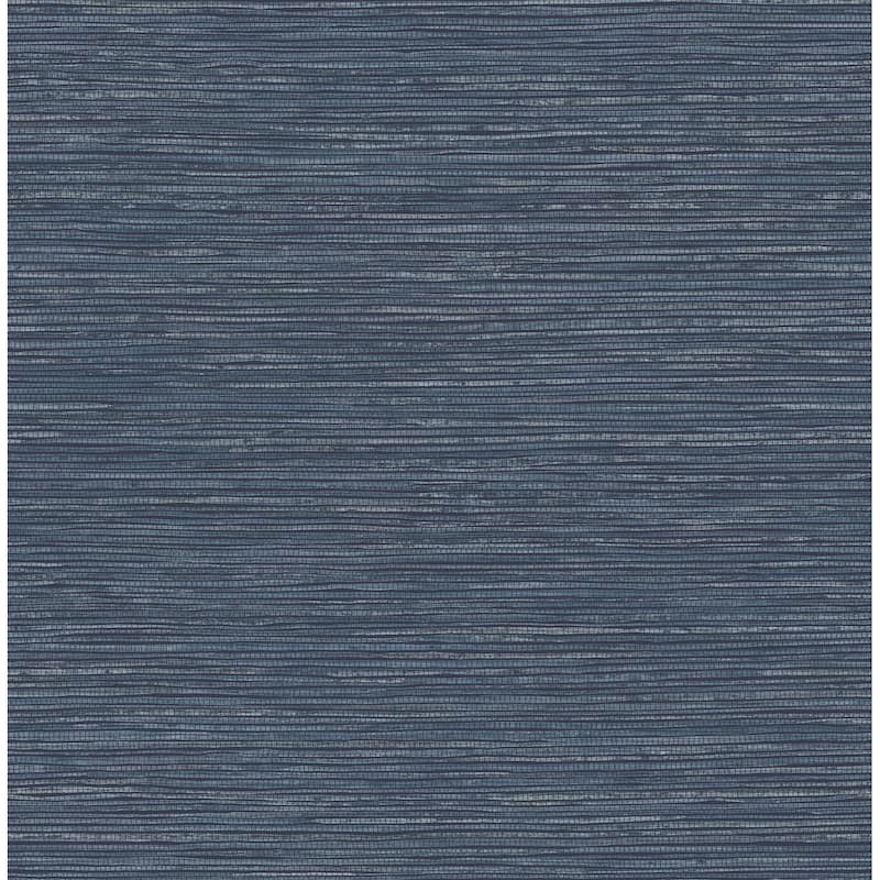 Advantage Alton Indigo Faux Grasscloth Wallpaper