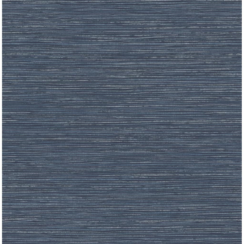Advantage Alton Indigo Faux Grasscloth Wallpaper
