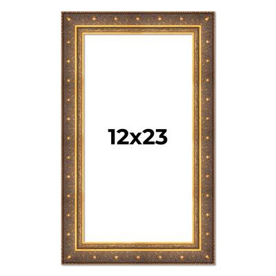 12x23 Frame Vintage Gold Solid Wood Picture Frame | 2.5 Inch Moulding