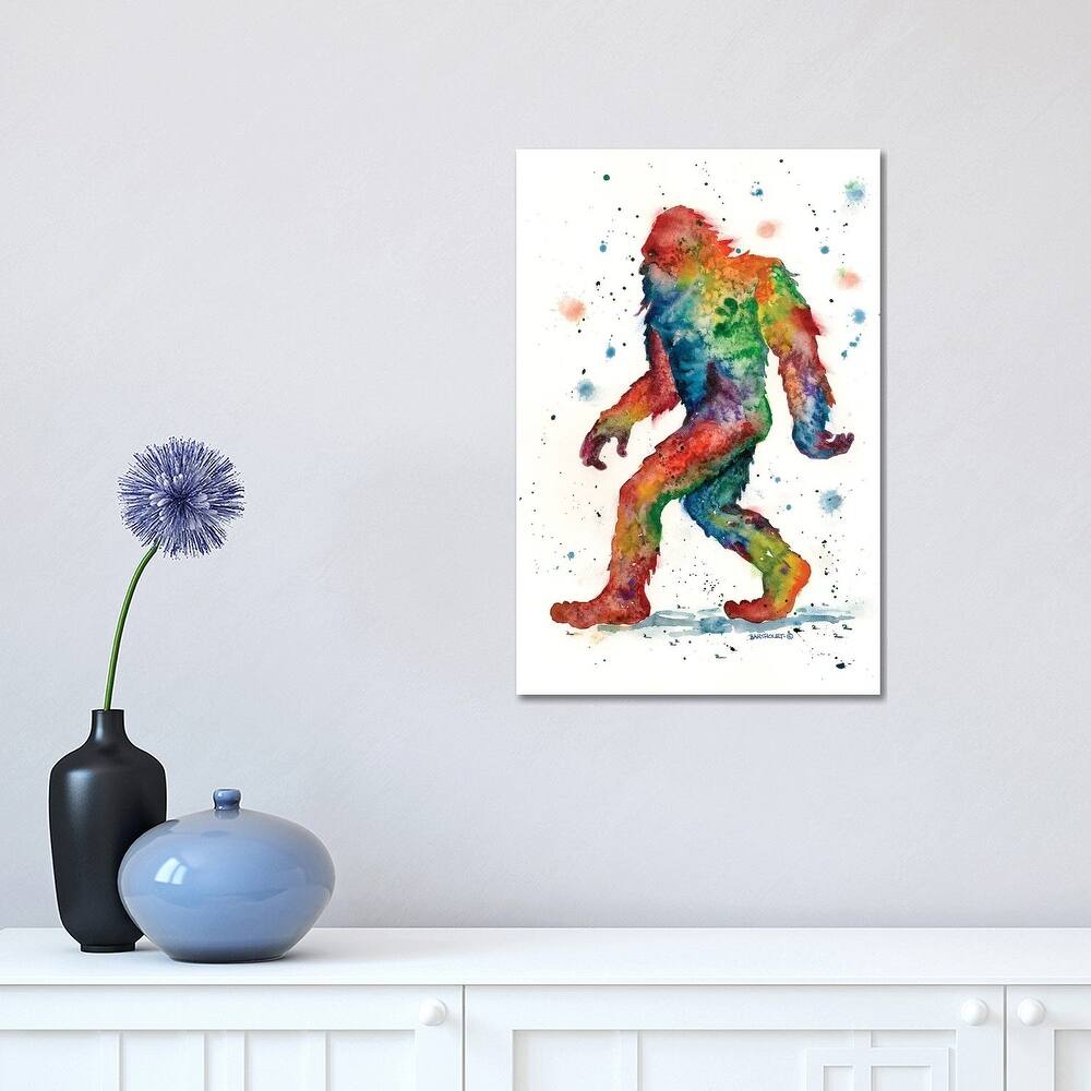 iCanvas "Rainbow Sasquatch" by Dave Bartholet Canvas Print