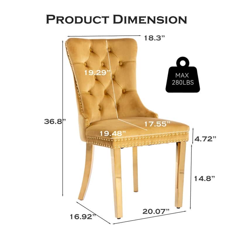 Tufted Naliheads Solid Wood Upholstered Dining Chairs (Set of 4)