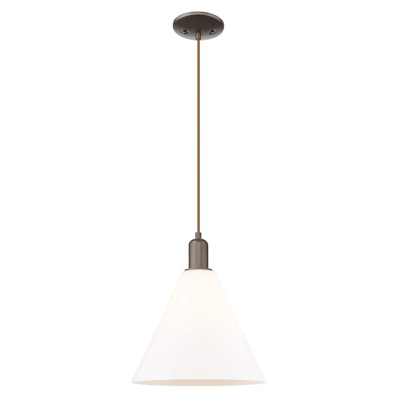 Innovations Lighting Endless Possibilities Arcadia - Berkshire Glass - 1 Light 12" Cord Hung Mini Pendant - Oil Rubbed Bronze/Matte White