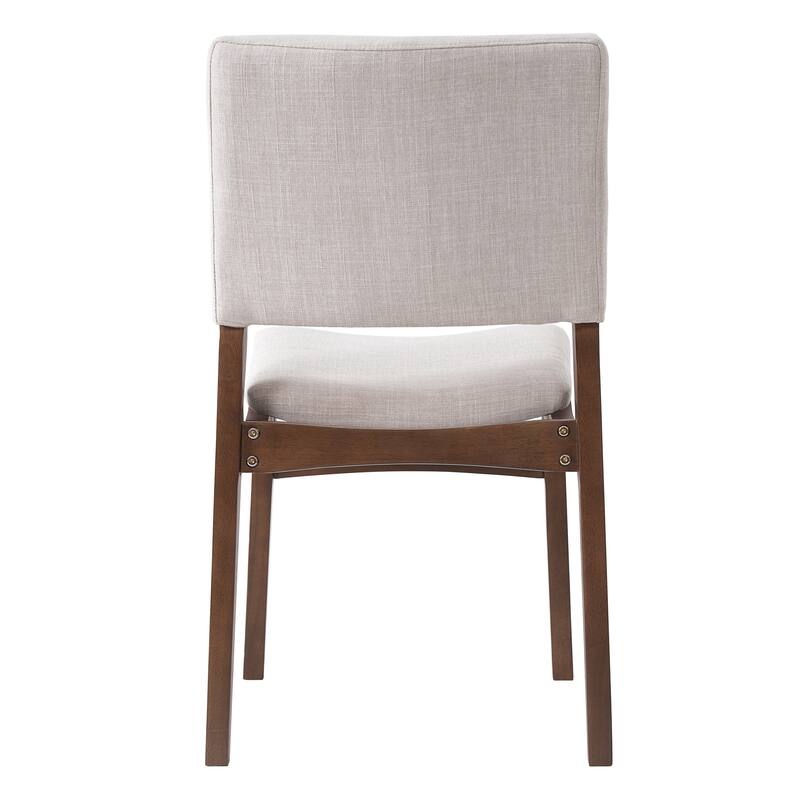 Roomfitters Dining Chairs Set of 4, Upholstered Linen Kitchen Chairs with Solid Wood Frame, Space Saving Dining Seating