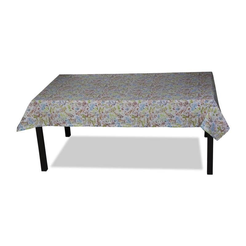 84" x 60" Meadow Tablecloth Cotton Table Topper With Hand Screen Printed Floral Design For Dining Table Decor - 60 x 84