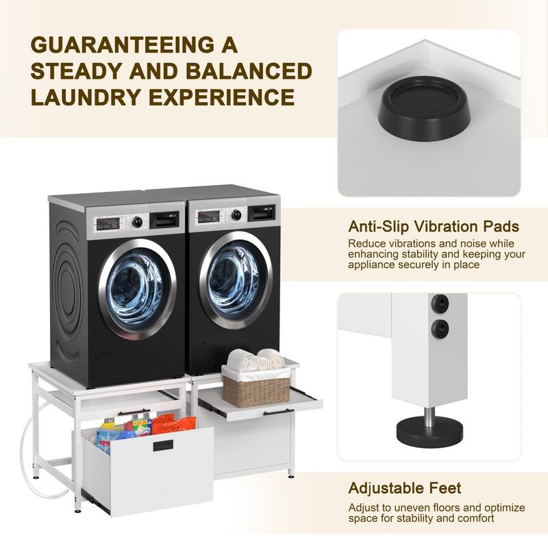 VEIKOUS Laundry Pedestal for Washer and Dryer - 29" x 29" Large Storage Drawer