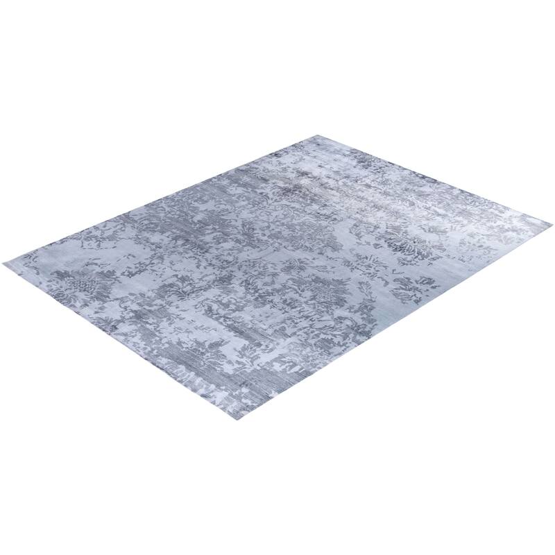 Modern One-of-a-Kind Hand-Knotted Area Rug - Ivory, 9' 1" x 12' 1" - 9' 1" x 12' 1"
