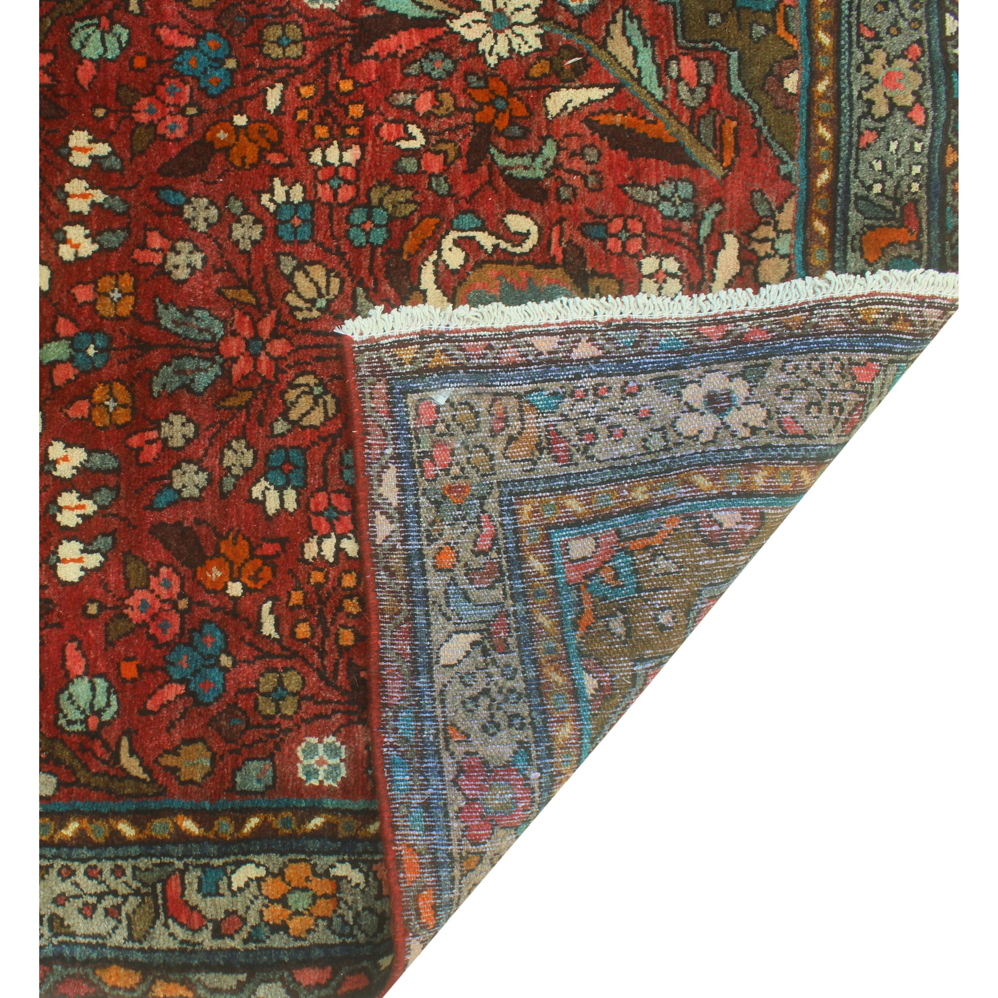 Noori Rug Fine Vintage Distressed Hooshyar Red/Ivory Runner